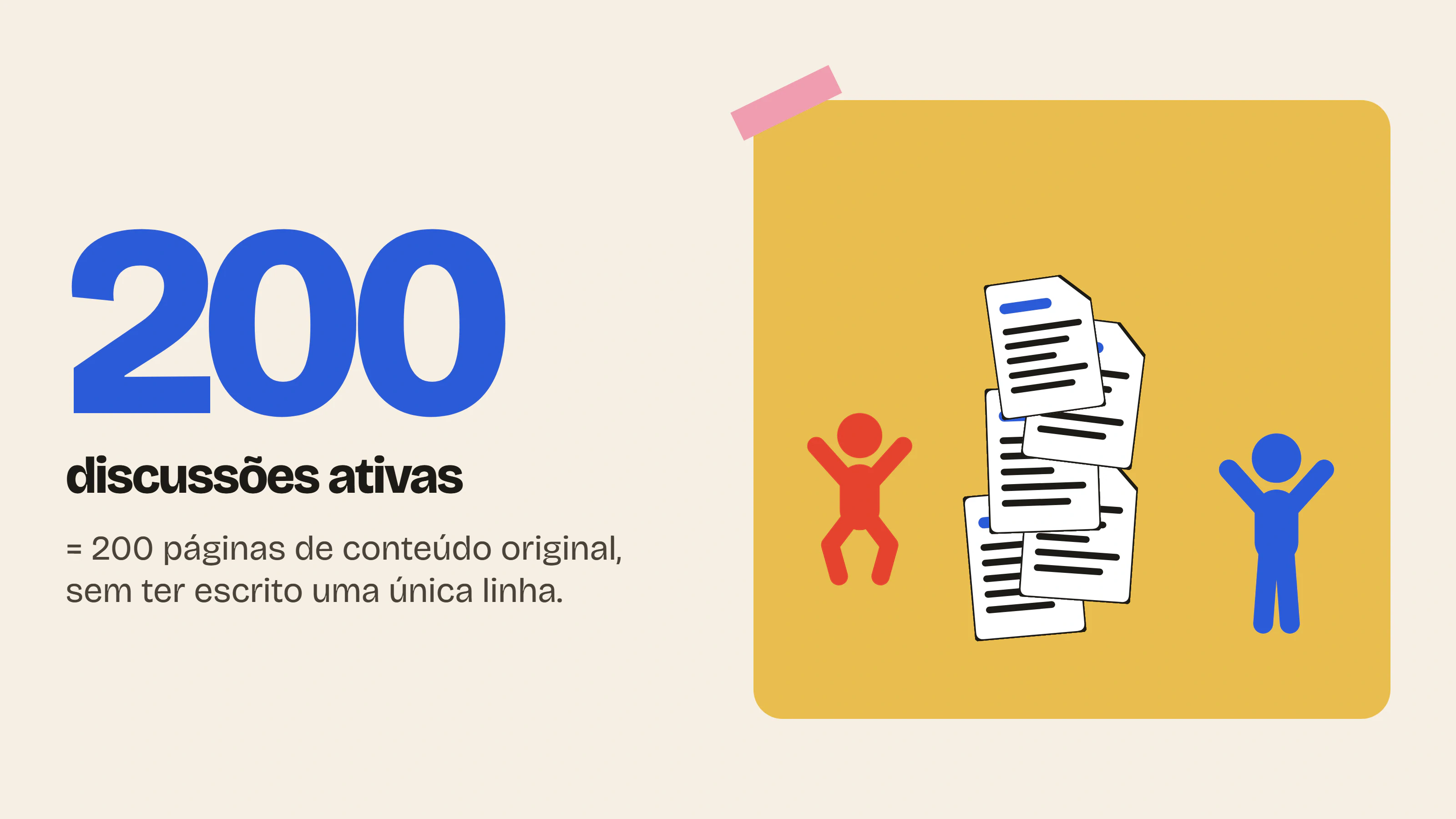Uma loja com 200 discussões ativas tem 200 páginas de conteúdo original, sem ter escrito uma única linha.