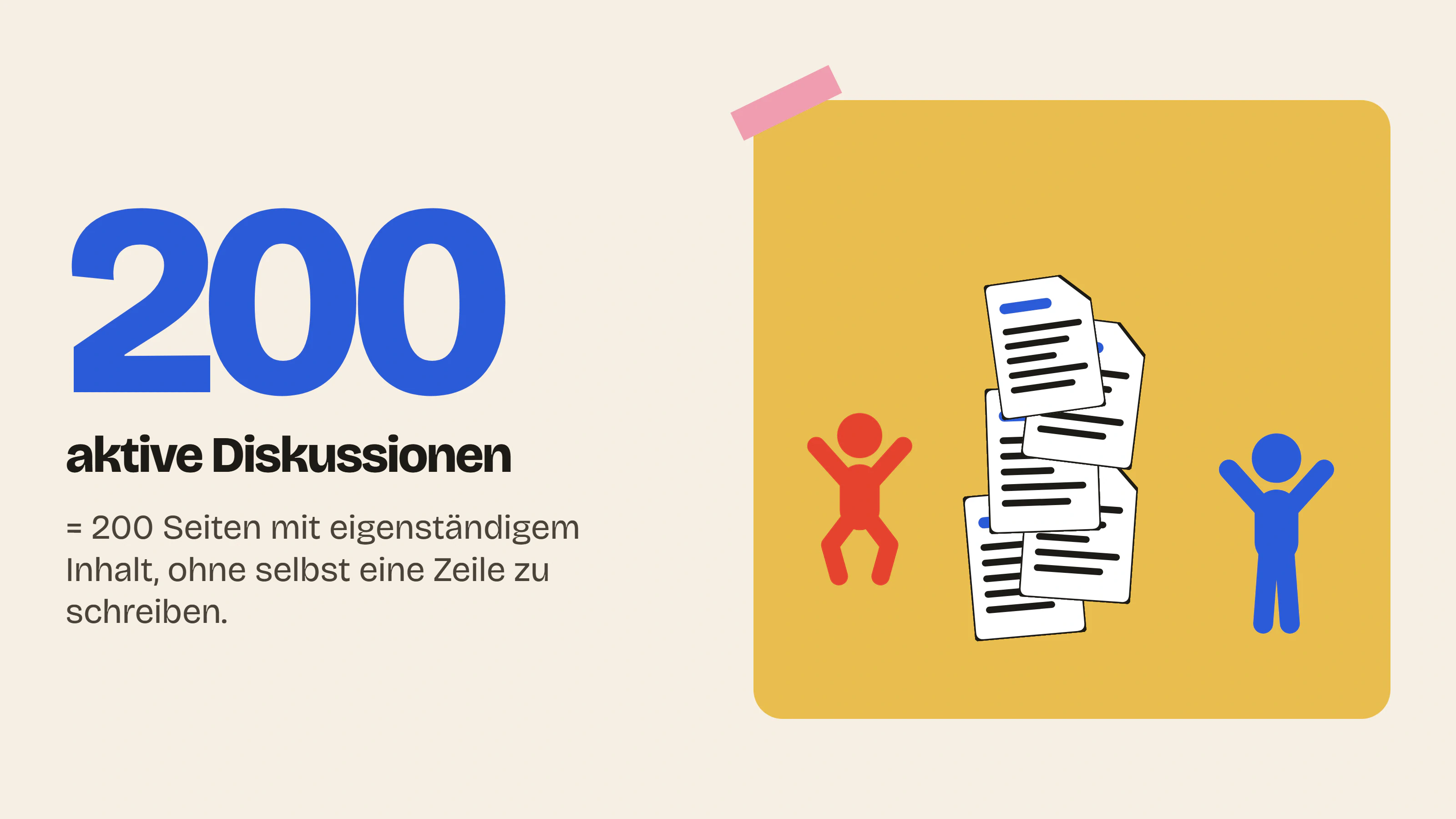 Ein Shop mit 200 aktiven Diskussionen hat 200 Seiten mit eigenständigem Inhalt, ohne eine einzige Zeile selbst geschrieben zu haben.